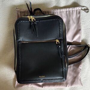 Calpak Black Backpack with Gold Details